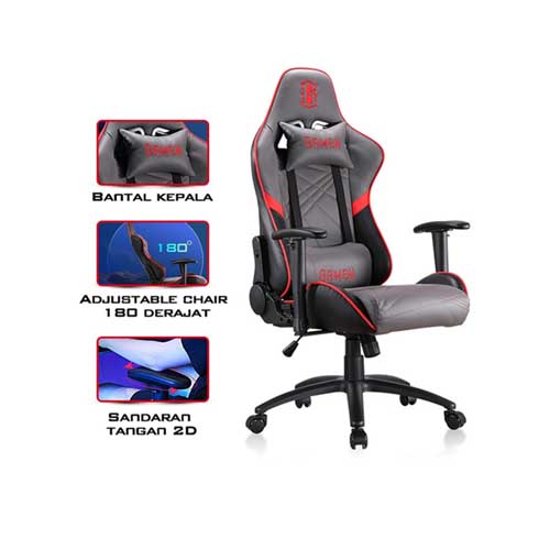 Gaming Chair Gamen Empire Grey Red Mdp It And Electronic Superstore