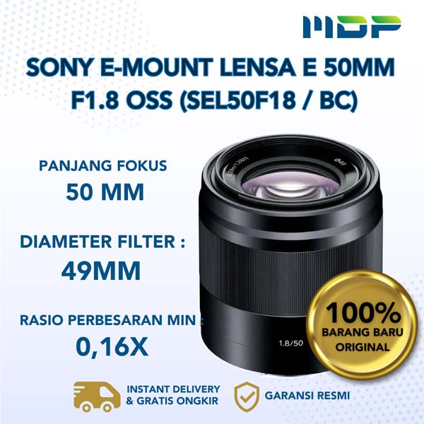 SONY E-MOUNT LENSA E 50MM F1.8 OSS (SEL50F18 / BC) | MDP - IT and