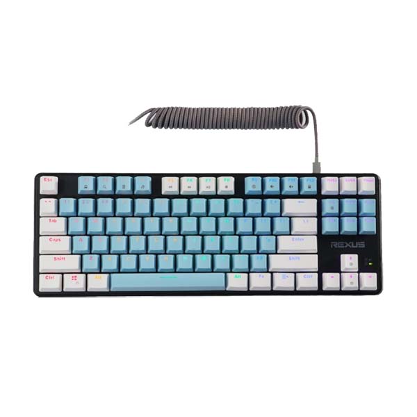 KEYBOARD GAMING REXUS MECHANICAL MX5.2 BLUE-WHITE 02 KEYCAPS BLUE ...