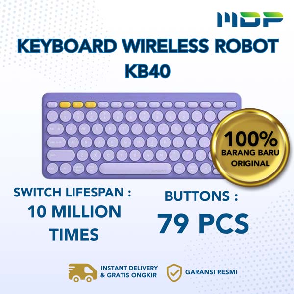 KEYBOARD WIRELESS ROBOT KB40 PURPLE | MDP - IT and Electronic Superstore