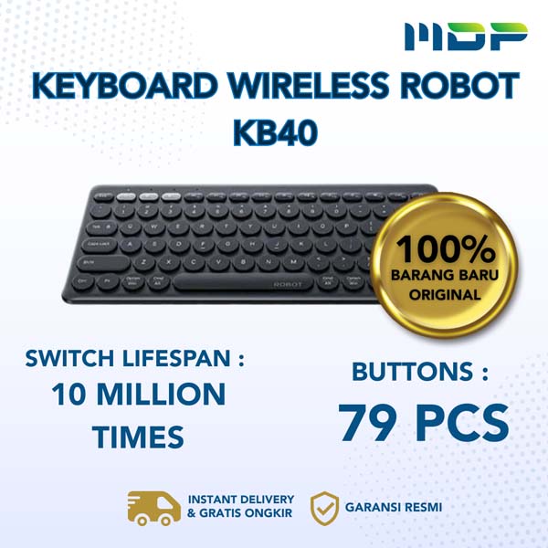 KEYBOARD WIRELESS ROBOT KB40 BLACK | MDP - IT and Electronic Superstore