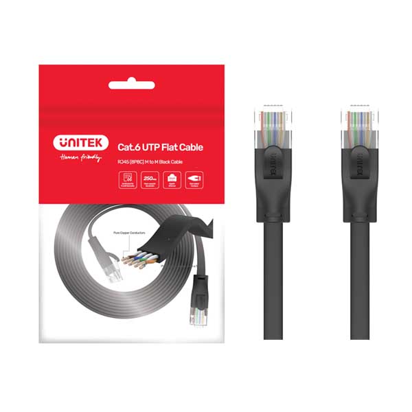 Cable LAN FLAT Cat6 20M Unitek C1815GBK