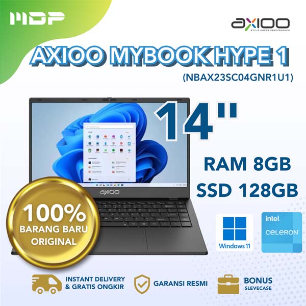 Notebook Axioo Mybook Hype Nbax Sc Gnr U Grey Intel Celeron N Gb Gb Ssd M