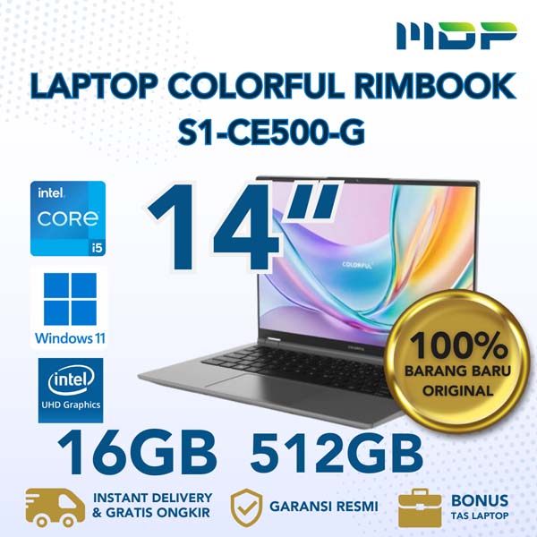 Colorful Rimbook NOTEBOOK COLORFUL RIMBOOK S1-CE500-G (GRAY) : INTEL CORE I5-12450H,16GB ...