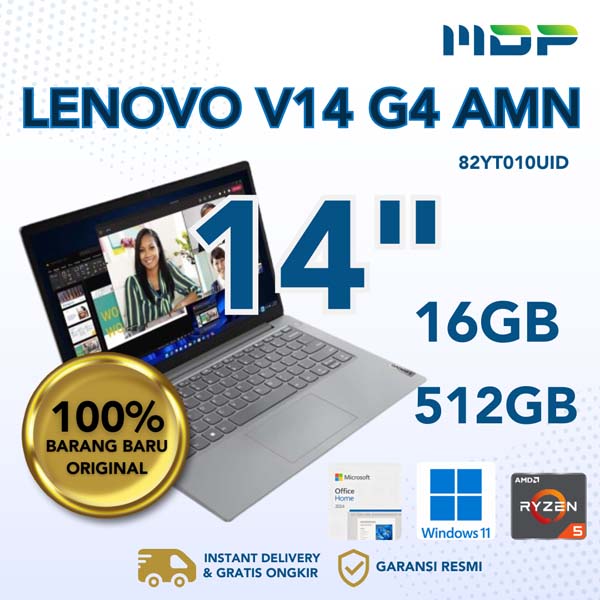 NOTEBOOK LENOVO V14 G4 AMN (82YT010UID) GREY : AMD R5-7520U,16GB