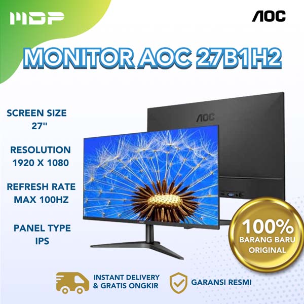 MONITOR AOC 27B1H2 : IPS PANEL VGA,HDMI,FHD 100HZ | MDP - IT and ...