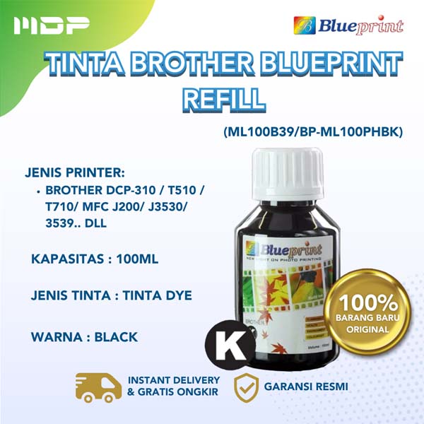 TINTA BLUEPRINT BROTHER BLACK 100ML(ML100B39/BP-ML100PHBK) | MDP - IT ...